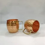 Plain Pure Copper Hammered Moscow Mule Mug Set of 2