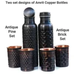Antique Copper Bottle and Glasses