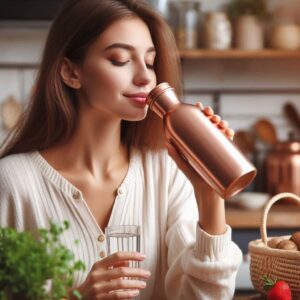 lady showing Are Copper Bottles Good for Health