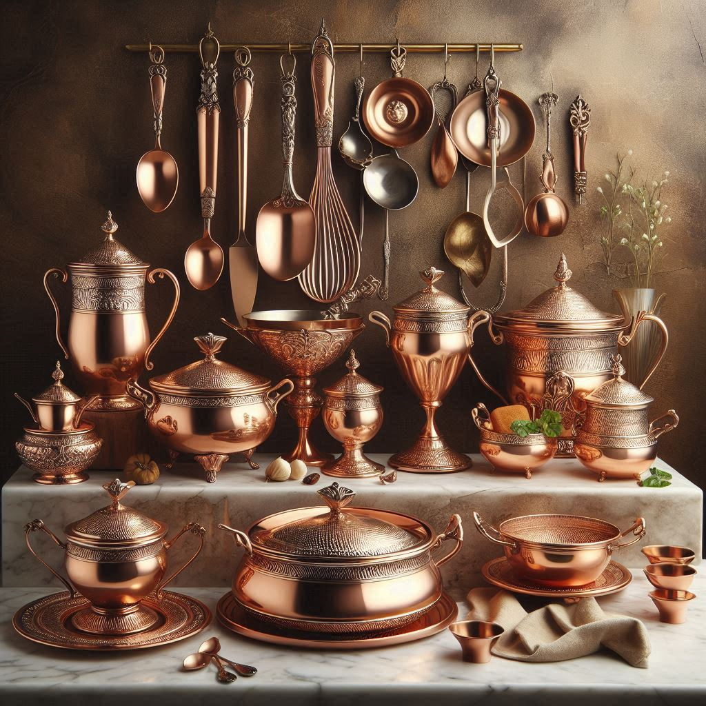 Elegant Copper Kitchenware: A Timeless Showcase”