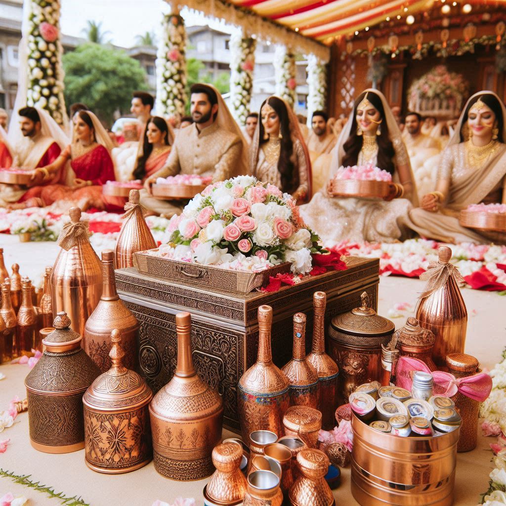 Wedding Gifts are being distributed in Indian wedding